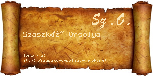 Szaszkó Orsolya névjegykártya