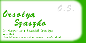 orsolya szaszko business card